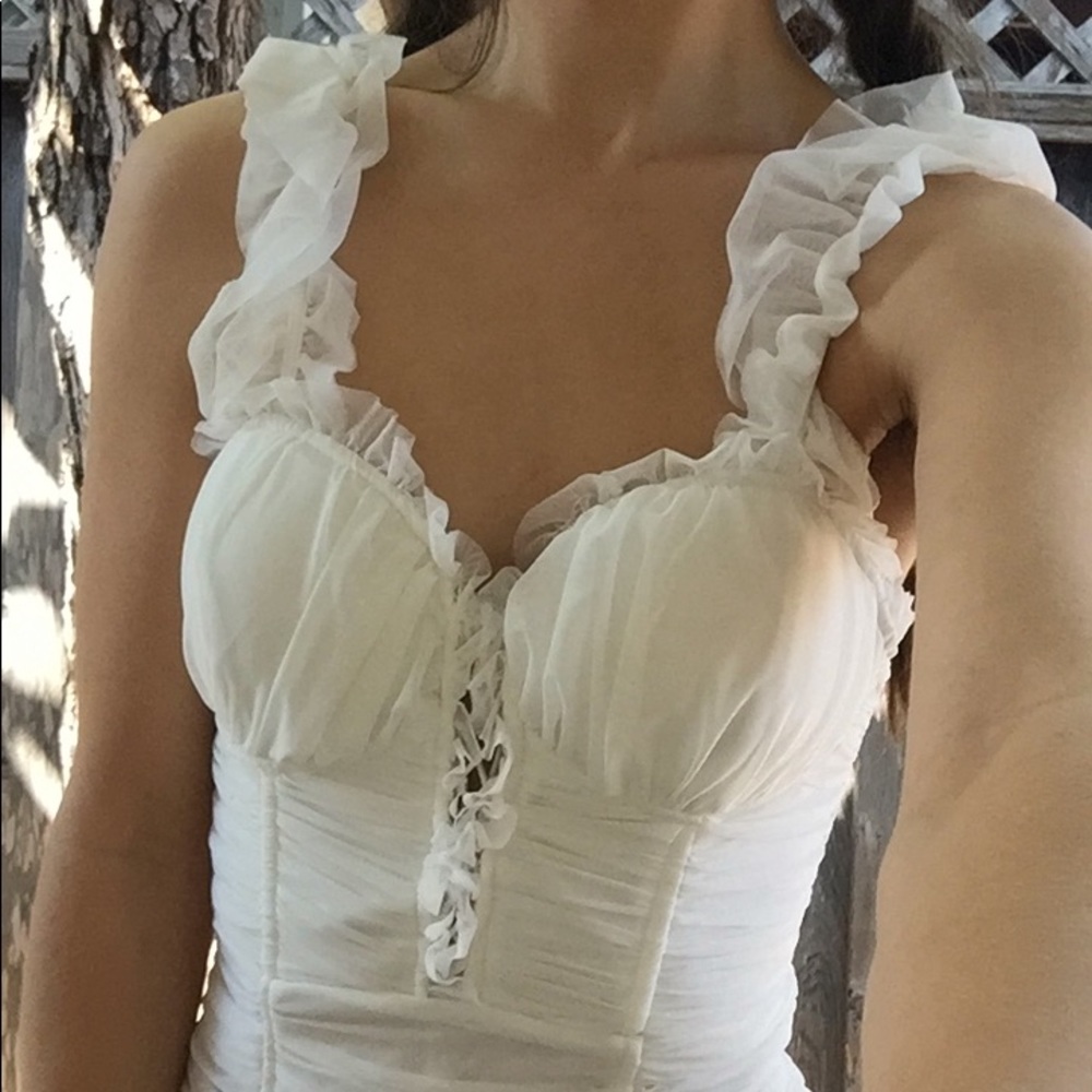 Sexy white corset dress